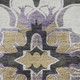8' Purple Ivory And Charcoal Floral Medallion Washable Round Rug With UV Protection
