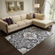 9' X 12' Purple Ivory And Charcoal Floral Medallion Washable Area Rug With UV Protection