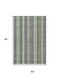 5' X 8' Green And Gray Striped Washable Area Rug With UV Protection