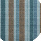 8' Teal And Brown Striped Washable Round Rug With UV Protection