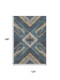 10' X 14' Navy Blue Brown And Beige Geometric Washable Area Rug With UV Protection