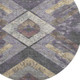 8' Purple Gold And Ivory Geometric Washable Round Rug With UV Protection