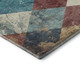 9' X 12' Navy Blue Orange And Red Geometric Washable Area Rug With UV Protection