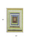 5' X 8' Lime Green Blue And Brown Geometric Washable Area Rug With UV Protection