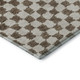 8' Brown And Ivory Geometric Washable Round Rug With UV Protection