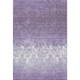 3' X 5' Purple And Ivory Damask Washable Area Rug With UV Protection