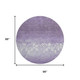 8' Purple And Ivory Damask Washable Round Rug With UV Protection