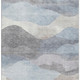 9' X 12' Sky Blue Beige And Ivory Abstract Washable Area Rug With UV Protection