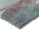 8' Teal Beige And Ivory Abstract Washable Round Rug With UV Protection