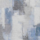 8' X 10' Denim Blue Gray And Ivory Abstract Washable Area Rug With UV Protection