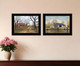 Set Of Two Country Roads 2 Black Framed Print Wall Art