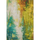 10' X 14' Green Gold And Orange Abstract Washable Area Rug With UV Protection