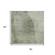 3' X 5' Artichoke Green Lavender And Taupe Abstract Washable Area Rug With UV Protection