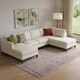 9' X 12' Blush Gray And Ivory Abstract Washable Area Rug With UV Protection