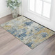 3' X 5' Ivory Charcoal And Beige Abstract Washable Area Rug With UV Protection