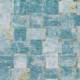 5' X 8' Teal And Khaki Striped Washable Area Rug With UV Protection