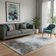 5' X 8' Teal And Chocolate Geometric Washable Area Rug With UV Protection