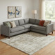 10' X 14' Khaki And Beige Geometric Washable Area Rug With UV Protection