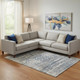 10' X 14' Blue Gray And Beige Moroccan Washable Area Rug With UV Protection