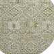 8' Fern Green And Beige Oriental Washable Round Rug With UV Protection