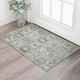3' X 5' Gray And Silver Oriental Washable Area Rug With UV Protection