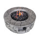 40000 BTU 28" Gray Concrete Propane Round Fire Pit With Cover