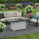 50000 BTU 45" Gray Aluminum Propane Rectangular Fire Pit With Cover