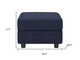 26" Navy Blue and Black Corduroy Storage Ottoman