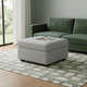 30" Light Gray and Black Chenille Storage Ottoman