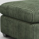 32" Green and Black Corduroy Ottoman