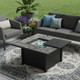 50000 BTU 30" Brown Wicker Propane Square Fire Pit With Cover
