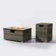 50000 BTU 32" Beige Iron Propane Rectangular Fire Pit With Cover