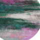 8' Green And Mauve Abstract Washable Round Rug With UV Protection