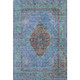 10' X 14' Blue And Rust Medallion Washable Area Rug With UV Protection