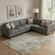10' X 14' Sage And Beige Geometric Washable Area Rug With UV Protection