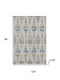8' X 10' Linen And Blue Striped Washable Area Rug With UV Protection