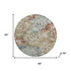 8' Rust And Blue Floral Washable Round Rug With UV Protection