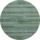 8' Sage And Blue Striped Washable Round Rug With UV Protection