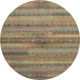 8' Brown And Gold Striped Washable Round Rug With UV Protection