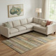 8' X 10' Brown And Gold Striped Washable Area Rug With UV Protection