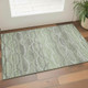 3' X 5' Green And Ivory Abstract Geometric Washable Area Rug With UV Protection