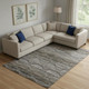 8' X 10' Chocolate And Gray Abstract Geometric Washable Area Rug With UV Protection