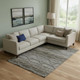 9' X 12' Chocolate And Gray Abstract Geometric Washable Area Rug With UV Protection