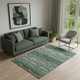 5' X 8' Olive Green And Gray Abstract Geometric Washable Area Rug With UV Protection