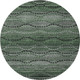 8' Olive Green And Gray Abstract Geometric Washable Round Rug With UV Protection