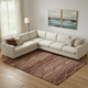 10' X 14' Rust And Copper Abstract Geometric Washable Area Rug With UV Protection