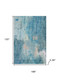 10' X 14' Blue And Beige Abstract Washable Area Rug With UV Protection
