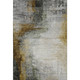 8' X 10' Chocolate And Beige Abstract Washable Area Rug With UV Protection