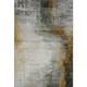 10' X 14' Chocolate And Beige Abstract Washable Area Rug With UV Protection