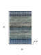 5' X 8' Blue And Gray Geometric Washable Area Rug With UV Protection